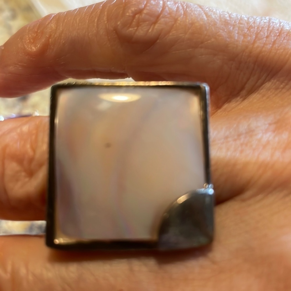 SS Square Pink Mother of Pearl Opalescent Natural Stone - Picture 2 of 7